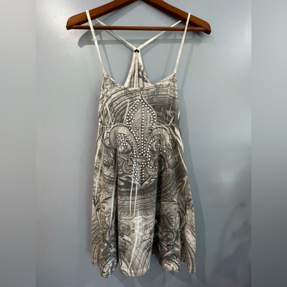 Vegas Royalty (2) Piece Set Gray & White Embellishment Tank Top New Orleans Sz M - Picture 4 of 16